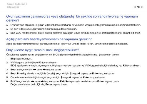 Sony VGN-NW2ZRF - VGN-NW2ZRF Mode d'emploi Turc