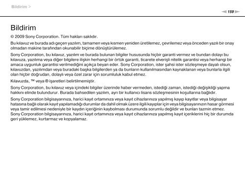 Sony VGN-NW2ZRF - VGN-NW2ZRF Mode d'emploi Turc