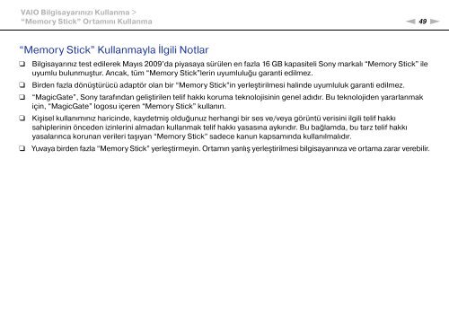 Sony VGN-NW2ZRF - VGN-NW2ZRF Mode d'emploi Turc
