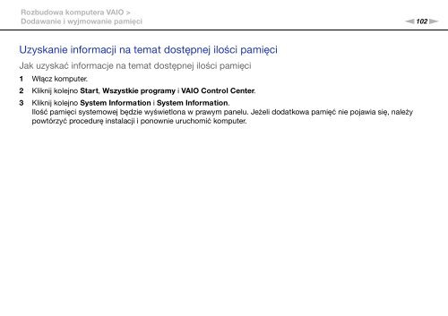 Sony VGN-NW2ZRF - VGN-NW2ZRF Mode d'emploi Polonais