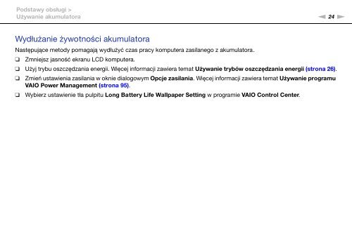 Sony VGN-NW2ZRF - VGN-NW2ZRF Mode d'emploi Polonais