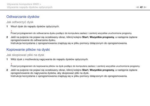 Sony VGN-NW2ZRF - VGN-NW2ZRF Mode d'emploi Polonais