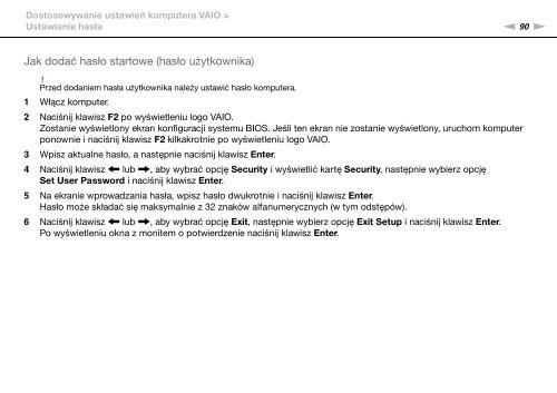 Sony VGN-NW2ZRF - VGN-NW2ZRF Mode d'emploi Polonais