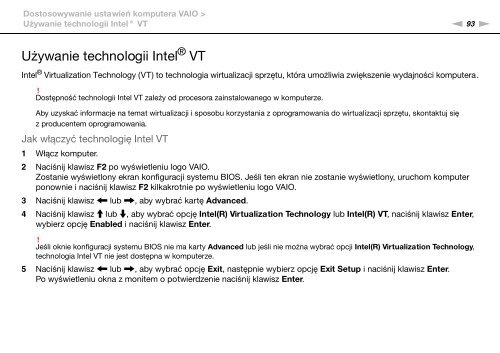 Sony VGN-NW2ZRF - VGN-NW2ZRF Mode d'emploi Polonais