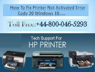How To Fix Printer Not Activated Error Code 20 in Windows 10? | HP Technical Support Number 