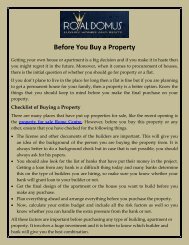 Before You Buy a Property