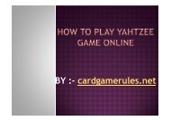 How to play Yahtzee Game online