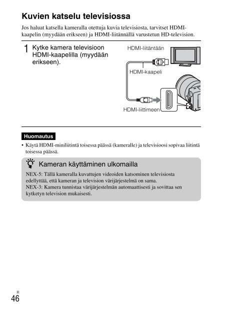 Sony NEX-5 - NEX-5 Mode d'emploi Finlandais