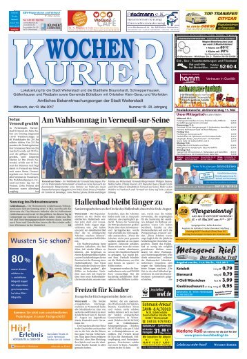 Wochen-Kurier 19/2017 - Lokalzeitung für Weiterstadt und Büttelborn