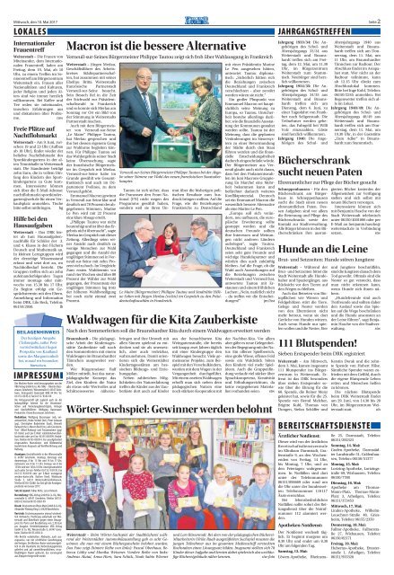 Wochen-Kurier 19/2017 - Lokalzeitung für Weiterstadt und Büttelborn