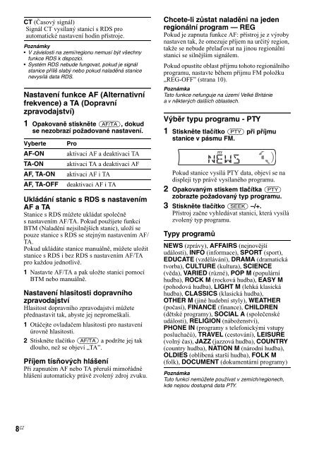 Sony CDX-GT111 - CDX-GT111 Consignes d&rsquo;utilisation Tch&egrave;que