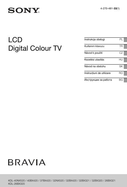 Sony KDL-32NX520 - KDL-32NX520 Consignes d&rsquo;utilisation Hongrois