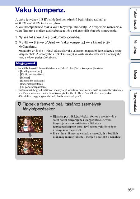 Sony NEX-F3D - NEX-F3D Consignes d&rsquo;utilisation Hongrois