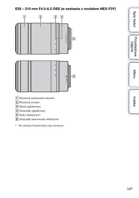 Sony NEX-F3D - NEX-F3D Consignes d&rsquo;utilisation Polonais