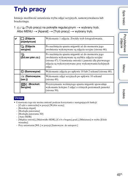 Sony NEX-F3D - NEX-F3D Consignes d&rsquo;utilisation Polonais