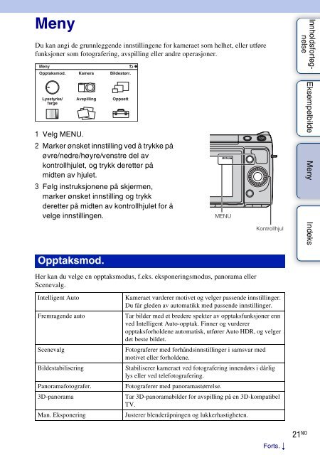 Sony NEX-F3D - NEX-F3D Consignes d&rsquo;utilisation Norv&eacute;gien