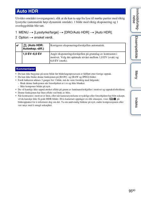 Sony NEX-F3D - NEX-F3D Consignes d&rsquo;utilisation Norv&eacute;gien