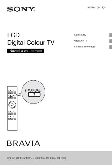 Sony KDL-52LX900 - KDL-52LX900 Consignes dâutilisation SlovÃ©nien