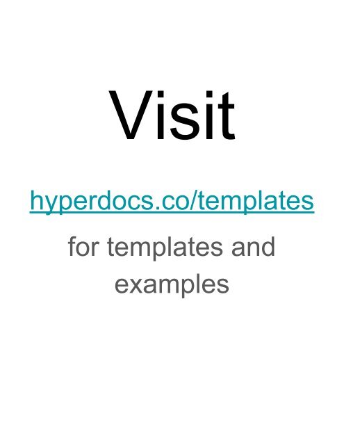 Hyperdocs Templates at A Glance