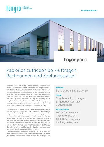 tangro-Referenzbericht: Hager