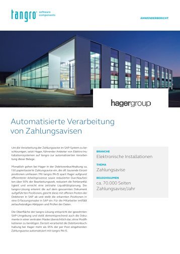 tangro-Referenzbericht: Hager Group