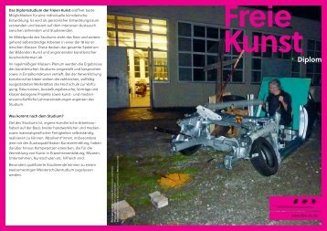 Studiengangsflyer für Freie Kunst/Diplom an der HBK Braunschweig