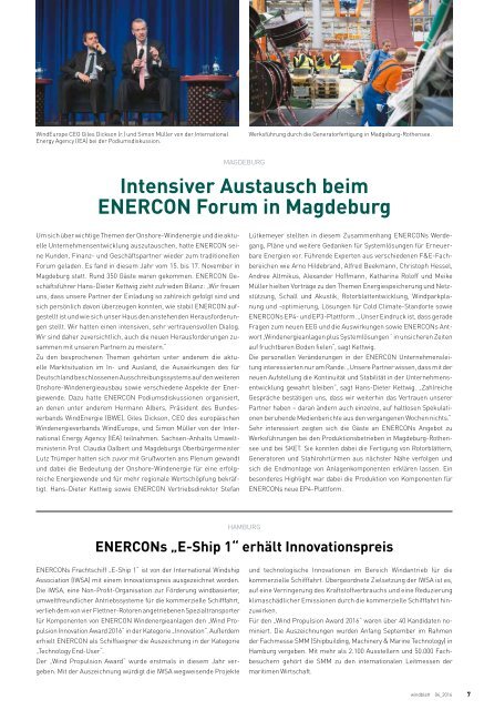 Enercon Windblatt 04/2016