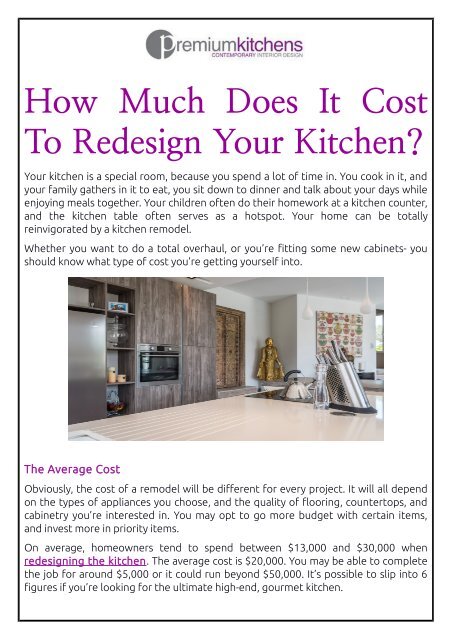 How Much Does It Cost To Redesign Your Kitchen