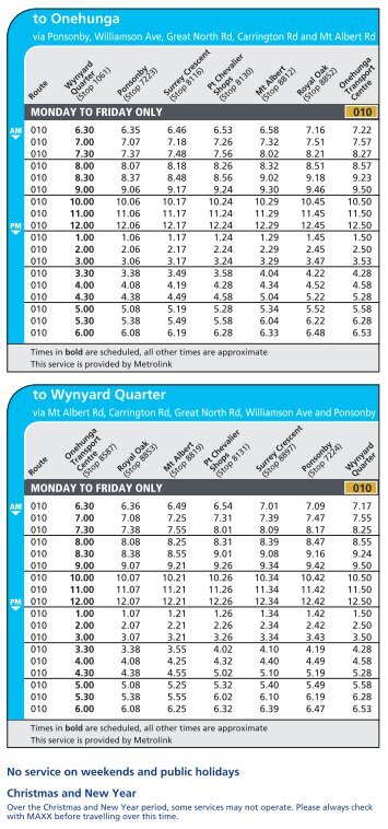 Wynyard Quarter, Ponsonby, St Lukes to Onehunga - MAXX ...