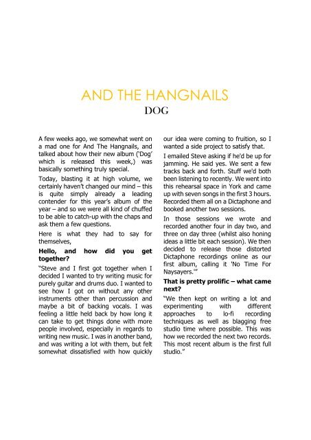 4.52am Issue: 033 11th May 2017 The And The Hangnails Issue