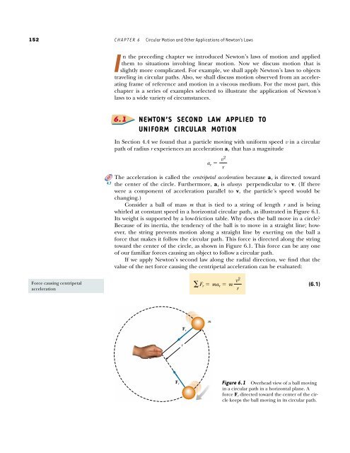 Circular Motion and Other Applications of Newton's Laws