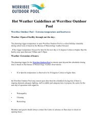 Hot Weather Guidelines at Werribee Outdoor Pool