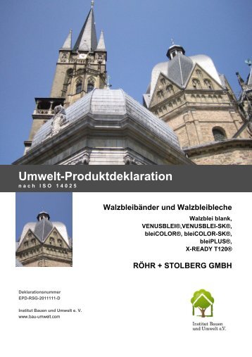 Walzbleibänder und Walzbleibleche - Institut Bauen und Umwelt