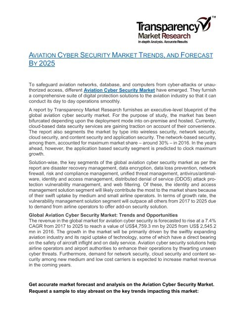 Aviation Cyber Security Market