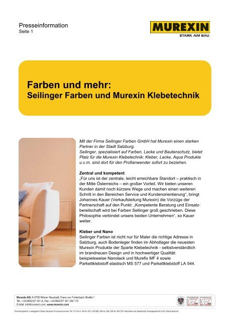 Farben und mehr: - Murexin AG