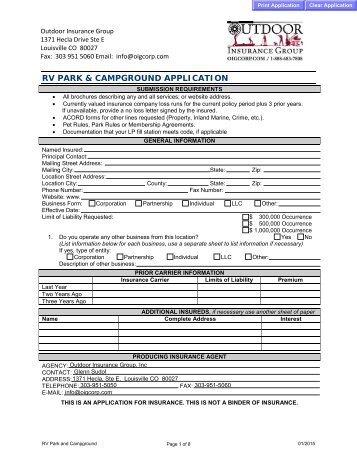 How To Apply For Rv Park & Campground Application?