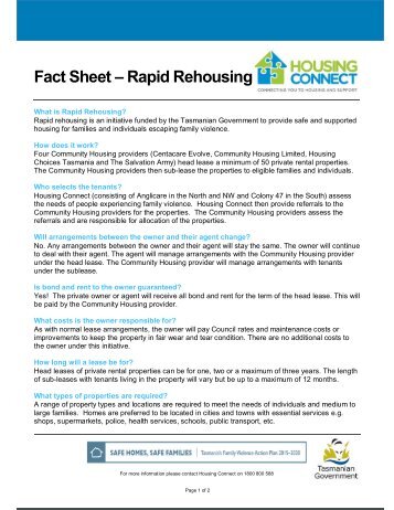 Housing Connect Fact Sheet - HC - re RR V