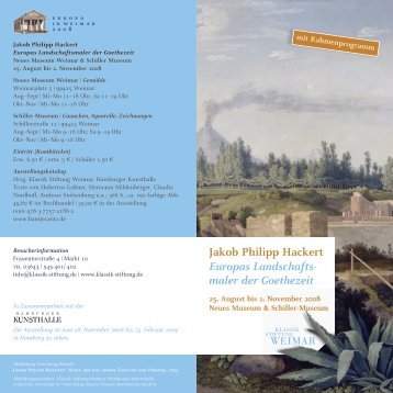 Jakob Philipp Hackert Europas Landschafts- maler der Goethezeit