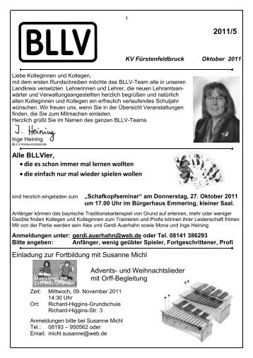 Kreisverband Fürstenfeldbruck Programm Sept. - Dez. 2011