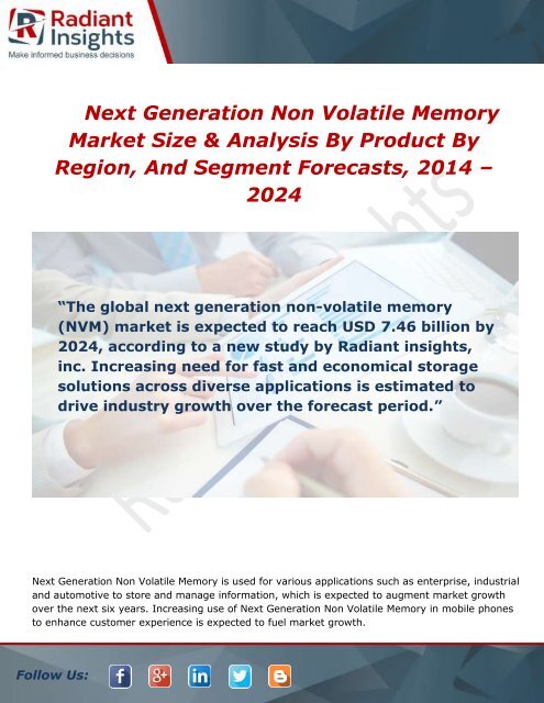 Next Generation Non Volatile Memory Market Growth Services Sales And Overview To 2014 2024