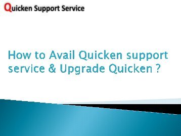How to Avail Quicken Services and Upgrade Quicken