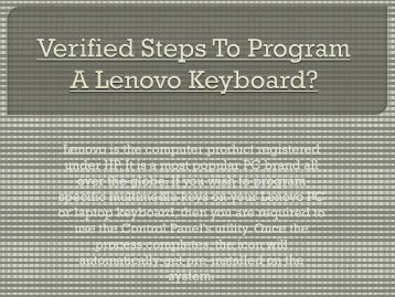 Verified Steps To Program A Lenovo Keyboard