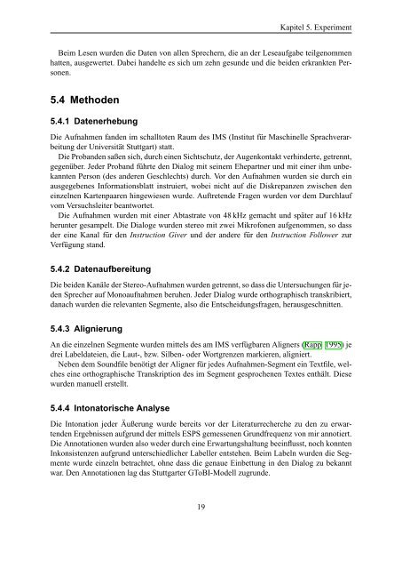 Die Intonation von Entscheidungsfragen bei Morbus Parkinson unter ...