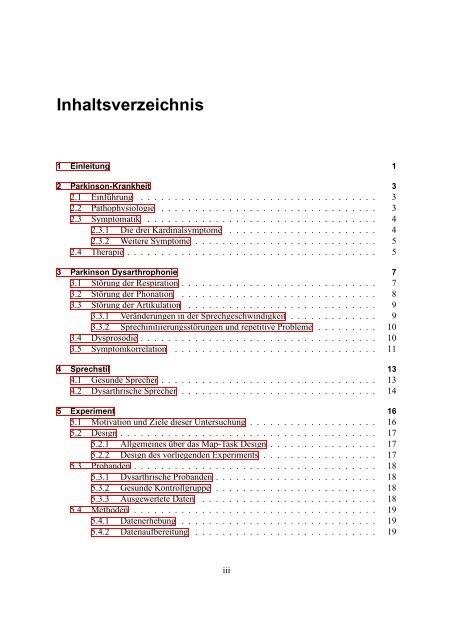 Die Intonation von Entscheidungsfragen bei Morbus Parkinson unter ...