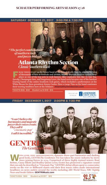 2017-18 Schauer Arts Center Season