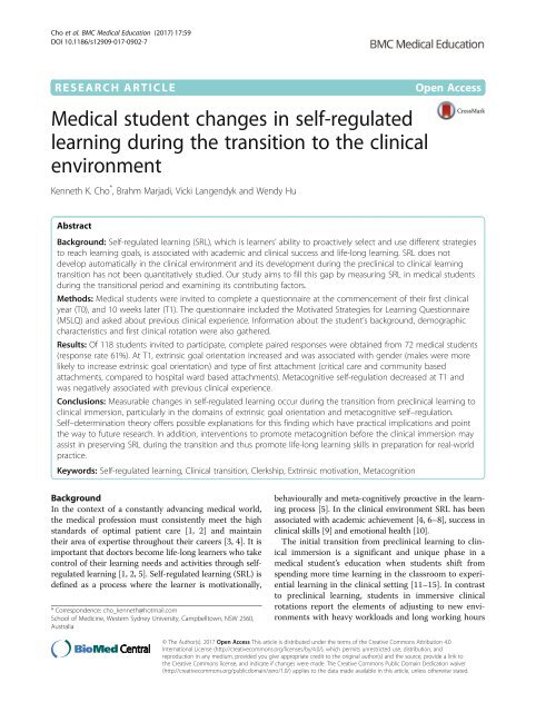 Medical Students Adapt SRL in Clinics