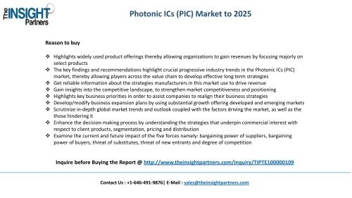 Current and Future Industry Trends of Photonic ICs (PIC) Market, 2016–2025 |The Insight Partners