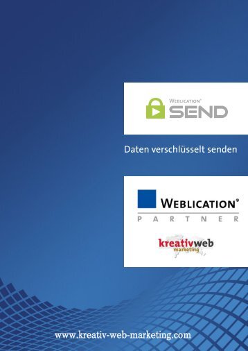 Weblication SEND - Produktbroschüre - kreativ web marketing - Partner