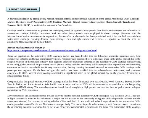 Automotive OEM Coatings Market