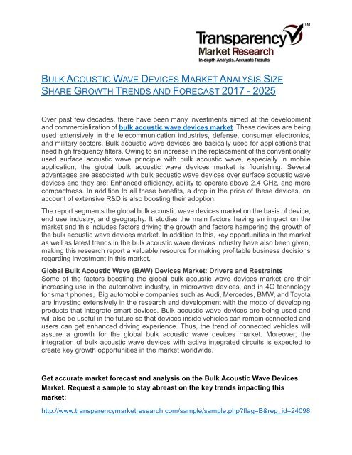 bulk acoustic wave devices market